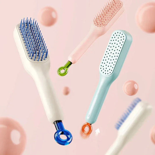 Self Cleaning Hair Brush, One-click Telescopic